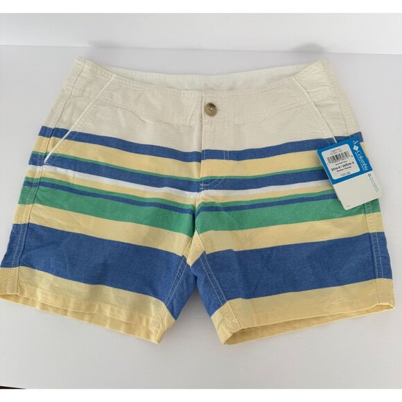 Columbia PFG Womens Solar Fade Striped Shorts Size 6 Cotton Blend - Picture 1 of 5